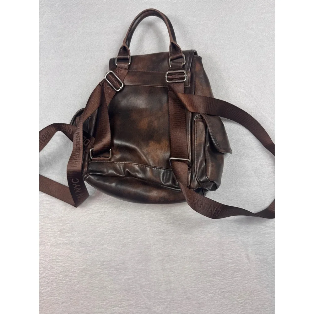 Madden NYC Brown Distressed Faux Leather Mini Backpack MNY-771